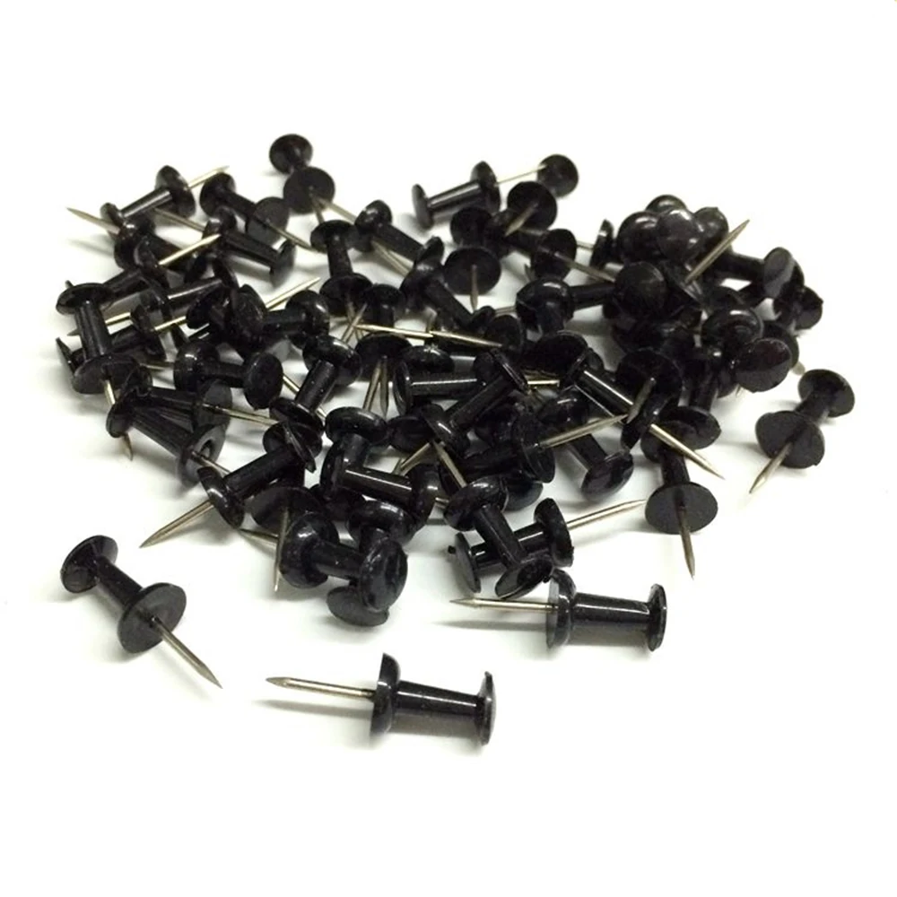 NOGIS 100pcs Gear Shaped Push Pins, Black Plastic Pushpins with