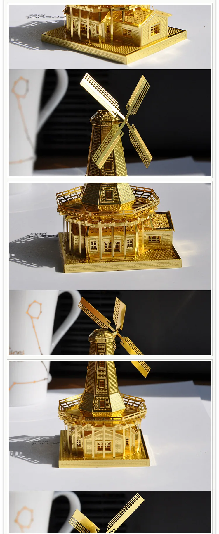 Piececool Металл DIY архитектура собранная модель 3D нанометр головоломка Голландская мельница серебро