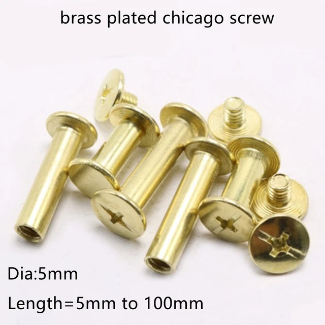 10-20sets M5x4-50 stainless steel/aluminum/ brass plated/ nickel plated/  black Sex bolt chicago screw book binding post screws - AliExpress