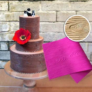 

Woodgrain Silicone Cake Fondant Mold Wood Tree Lace Mould Wooden Suface Impressing Mat Wedding Christmas Baking Decorating Tools