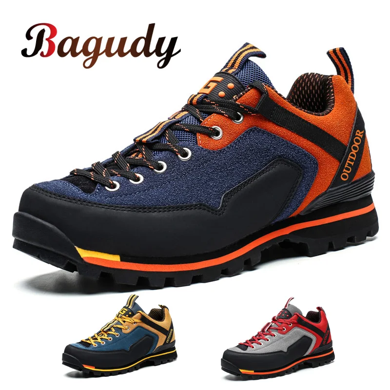 Men Leather Casual Shoes Outdoor Non-slip Waterproof Leather Sneakers Hight Quality Male Hiking Sport Shoes Men Running Shoes 47