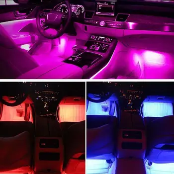 

LED Car Foot Ambient Light With Cigarette Lighter Backlight Music Auto 5050-RGB Decorative App Atmosphere Interior Control S2N5
