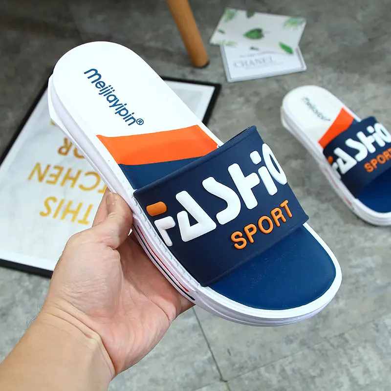 WEH Men Slippers Summer Outdoor Cool Slides Male Couple Beach Sandals Fashion House Shoes Non-slip Floor Flip Flop for men non slip slippers fashion sandals beach slippers beach sandals soft non slip slippers non slip sandals