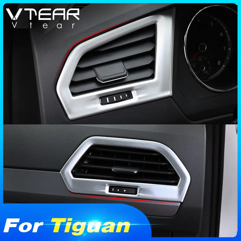 Vtear для VW Tiguan аксессуары карбоновые накладки для салона приборной панели панель для выхода воздуха Накладка для стайлинга автомобилей