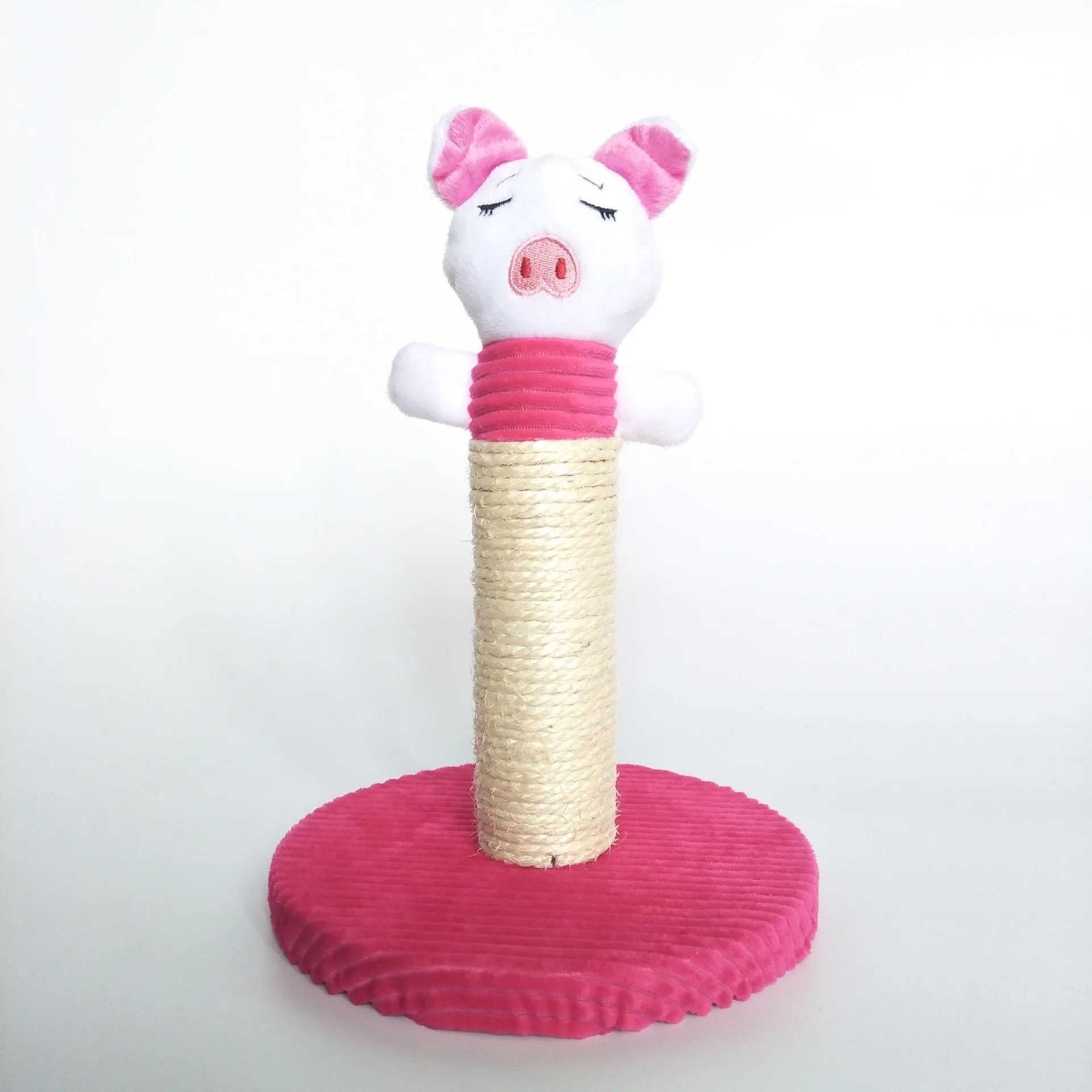 Белый Кошка дерево сизаль веревка скалолазание Рамка DIY Кошка Скребок моделирование плюшевая голова игрушка для домашних животных собранная игрушка для кошек - Цвет: Белый
