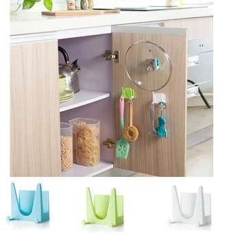 

Pot Lid holder Kitchen Wall-mounted Double-sided Adhesive Tape Pan Cover Rack Multipurpose Sponge Holder Kitchen Tools 15