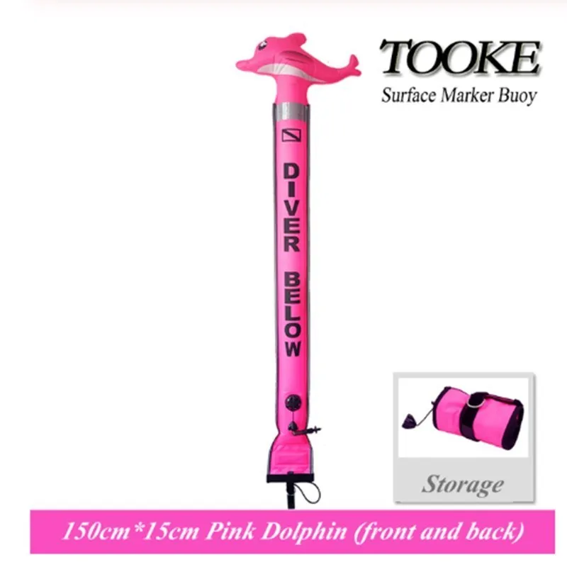 Animals Scuba Diving Inflatable Safety Sausage Signal Surface Buoy (SMB) Tube 1.5M/1.8M