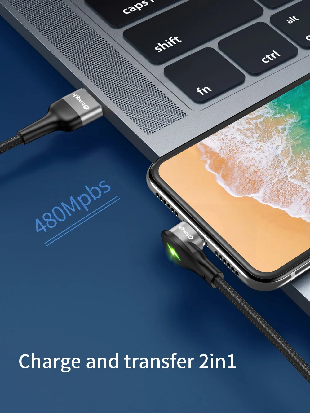 Elough 90 Degree USB Typc C Cable Elbow 3A Fast Charging Cable Date Wire For iPhone Samsung Xiaomi Mobile Phone Magetic Charger iphone fast charger cable