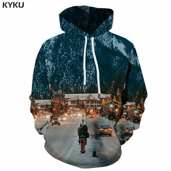 

KYKU Brand City Hoodie Men Street Hooded Casual Car 3d Printed Hip Hop Hoodie Print Snow Hoody Anime Long Sleeve Funny Autumn