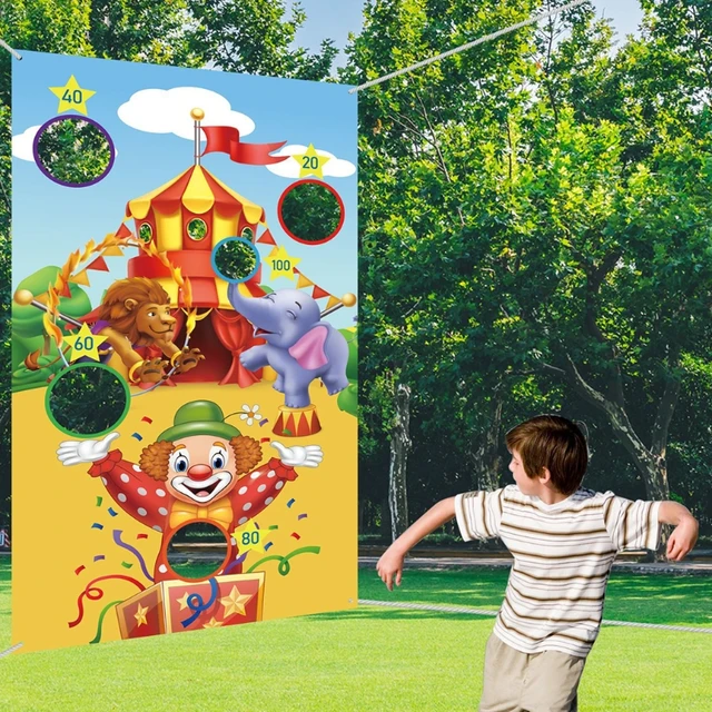 Carnivals Circus Toss Flag Interactive Throw Game Party Activity Early Learning Toy for Toddler 3Beanbags 1 Fixed Rope N7ME 1