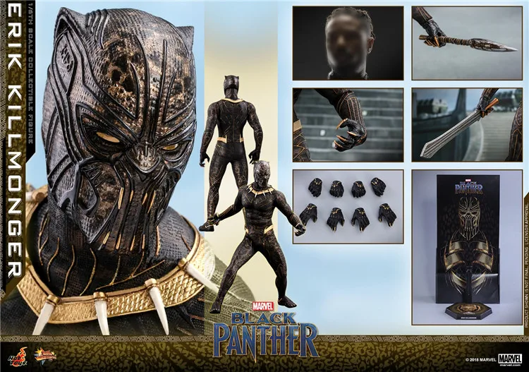 

FULL SET Figure Doll Hot Toys MMS471 Black Panther 1/6 scale scale Erik Killmonger Collectible Figure