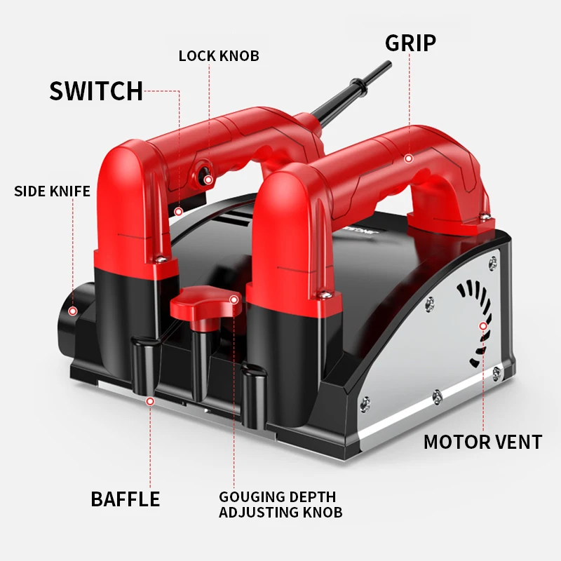 1680W Wall Planing Machine ZCX-BQJ2 Dust-free Putty Powder Spraying Wall Grinding Machine Wall Shoveling Planer Machine 220V 5