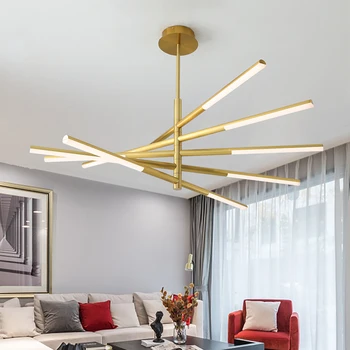 

Nordic design branch pole chandelier lighting living room bedroom room study gold indoor lighting