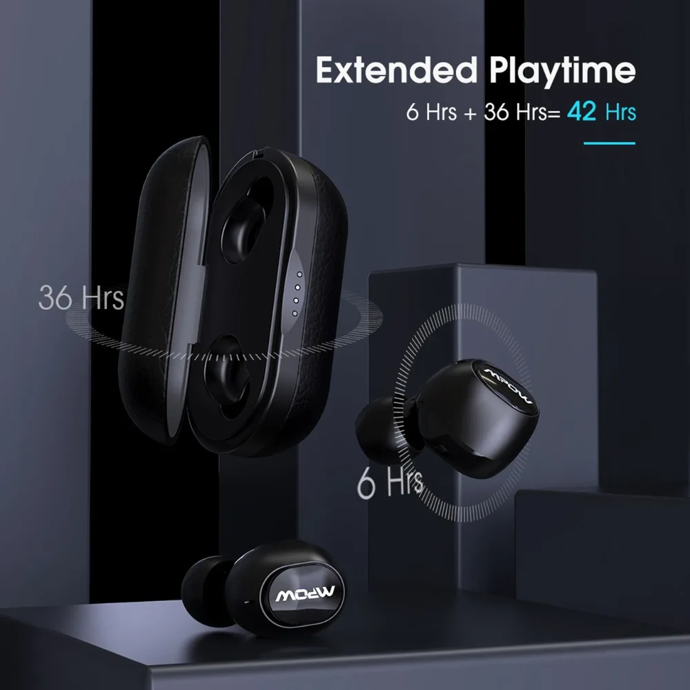 MPOW T5/M5 TWS Bluetooth наушники беспроводные наушники Bluetooth 5,0 гарнитура Поддержка Aptx 36h время воспроизведения для iPhone Xiaomi huawei