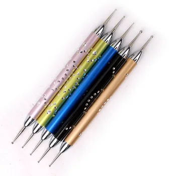 

Manicure tools wholesale metal bar drill nail point pen double flowers pen pen point fancy stitch hook five pens
