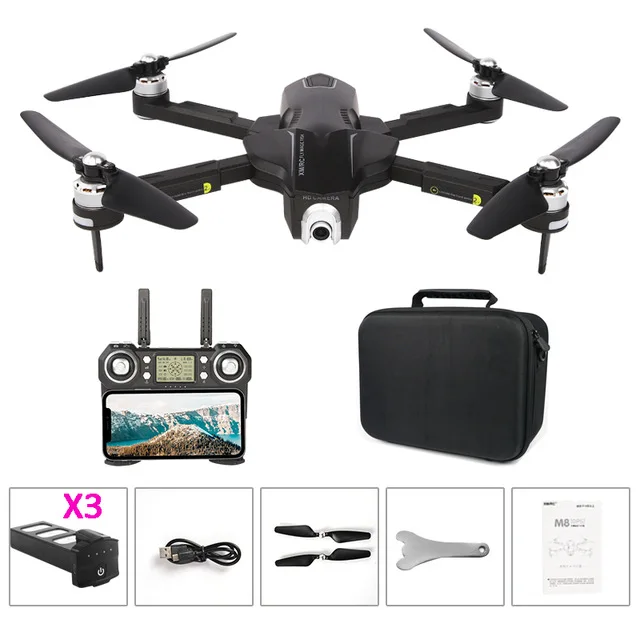 Радиоуправляемый Дрон 5G wifi FPV gps с широкоугольной камерой 4K HD вертолет 25 мин Время полета Квадрокоптер складной бесколлекторный Дрон VS B4W - Цвет: 4K 3battery with bag