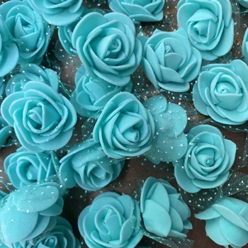 

New 17 Color 3.5cm Artificial Flowers Decoration PE Teddy Bear Fake Rose Flower for Wedding Home Flower Decoration