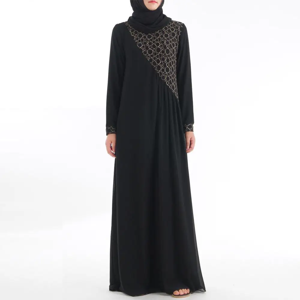 Длинное платье Abaya в мусульманском стиле для женщин кружевное Сетчатое Макси