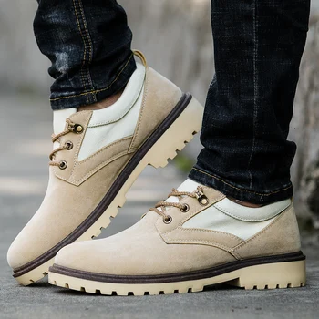 

Men Boots Spring Man Casual Shoes Lace-Up Casual Trendy Hunting Boots Outdoor Low Ankle Boots Men Martin Boots Men Footwear