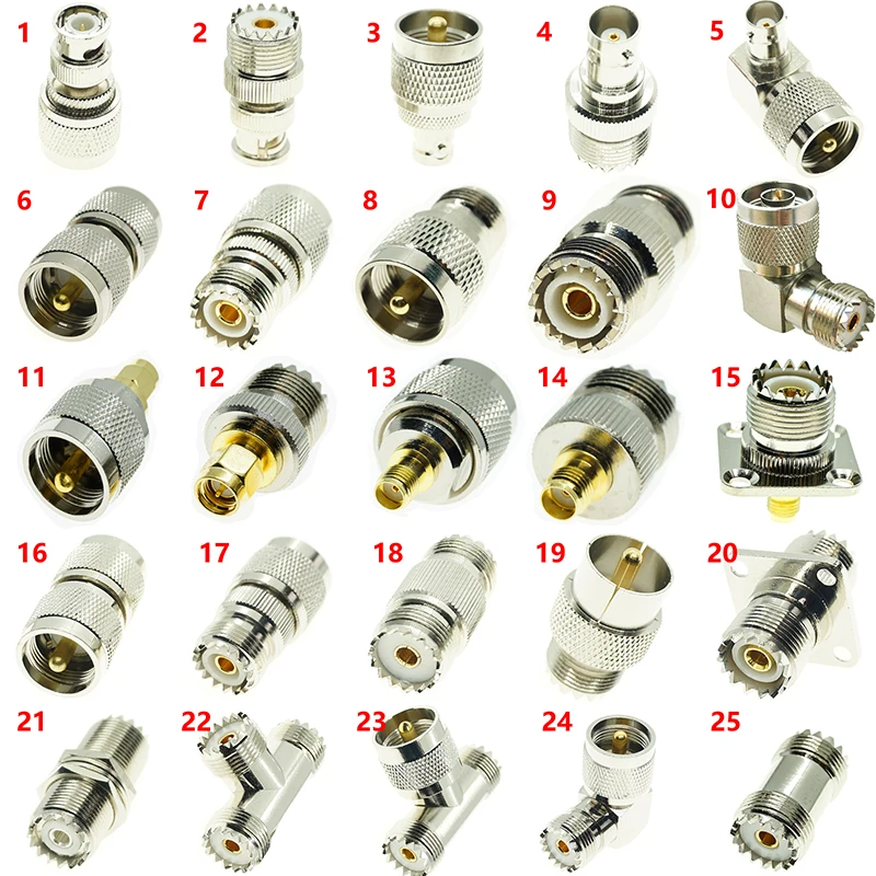 6 Connettori A Barilotto PL259 – Adattatori Coassiali UHF Femmina-femmina