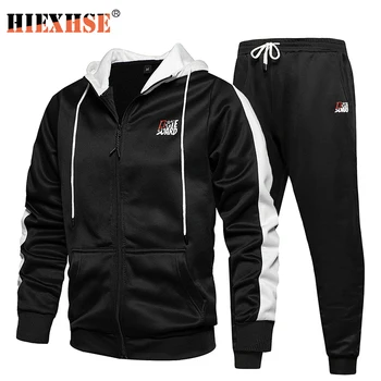 

2020 New Tracksuit Set Men Autumn Spring Sportwear Men Hoodie Zipper Coat Pants 2 Piece Sets Sweat Suit Sport Fitness Sets EUR