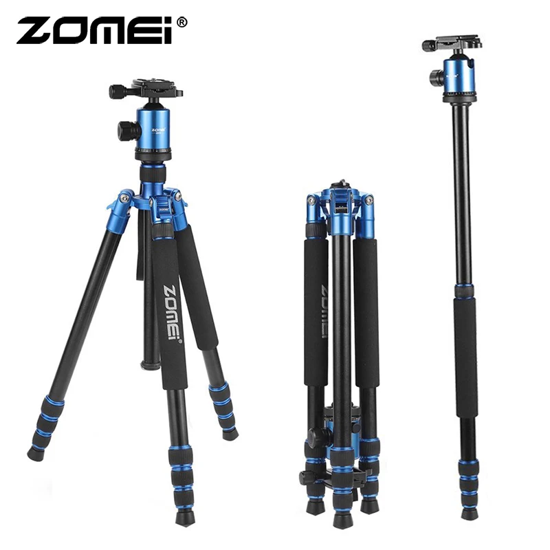 ZOMEI Z818 штатив для камеры, монопод, легкий дорожный штатив с шаровой головкой 360 градусов и сумкой для переноски DSLR Stand - Цвет: Z818 Blue
