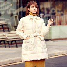 Зимнее пальто женские модные женские пуховики+ пояс корейские толстые длинные пуховики на утином пуху повседневные теплые пальто Hiver