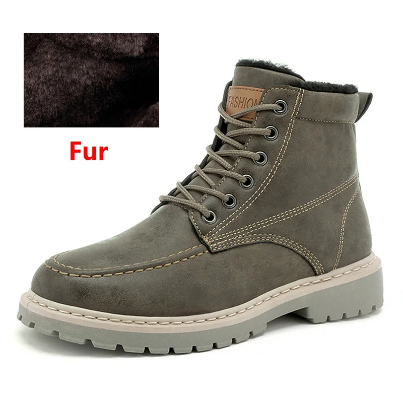 02 Fur Brown OZERSK/брендовая осенне-зимняя обувь из искусственной кожи; Повседневная обувь; роскошные мужские модные кроссовки; ботинки на шнуровке; обувь; размеры 39-44 - Цвет: 02 Fur Brown