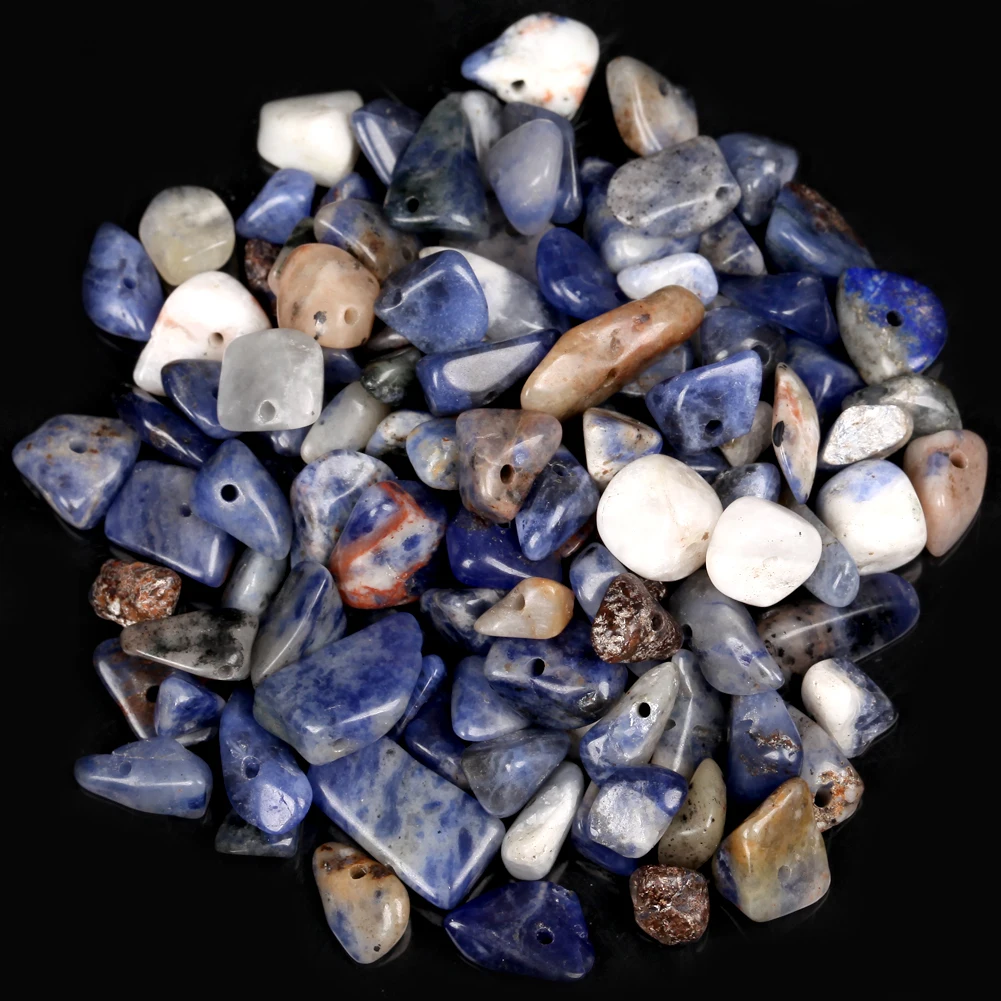 16-дюймовые зеркальные синие чипсы из кальдалитового камня гравийные бусины для