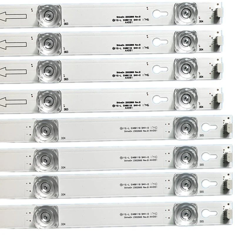 Светодиодный Подсветка полосы для TCL 4" ТВ L49P1A-F ShineOn 2D02899 2D02900 LVF490CSOT D49A620U LB4905-YH06 TOT_49_D2900_4X4+ 4X5_3030C