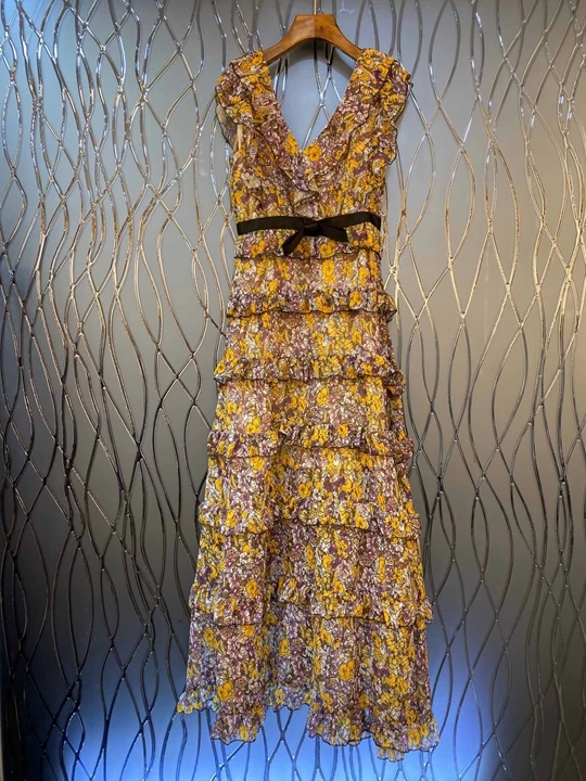 Новое зимнее женское платье с v-образным вырезом и бантом в виде листьев лотоса 1207