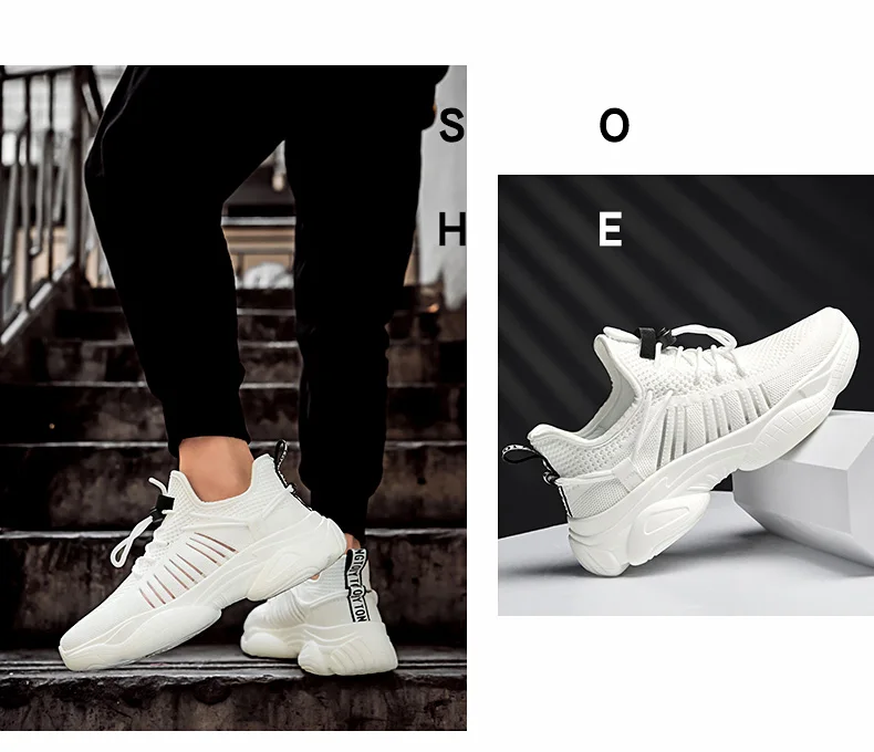 platform men tennis shoes light breathable thick sole chunky sock sneakers man sport jogging white footwear tenis masculino