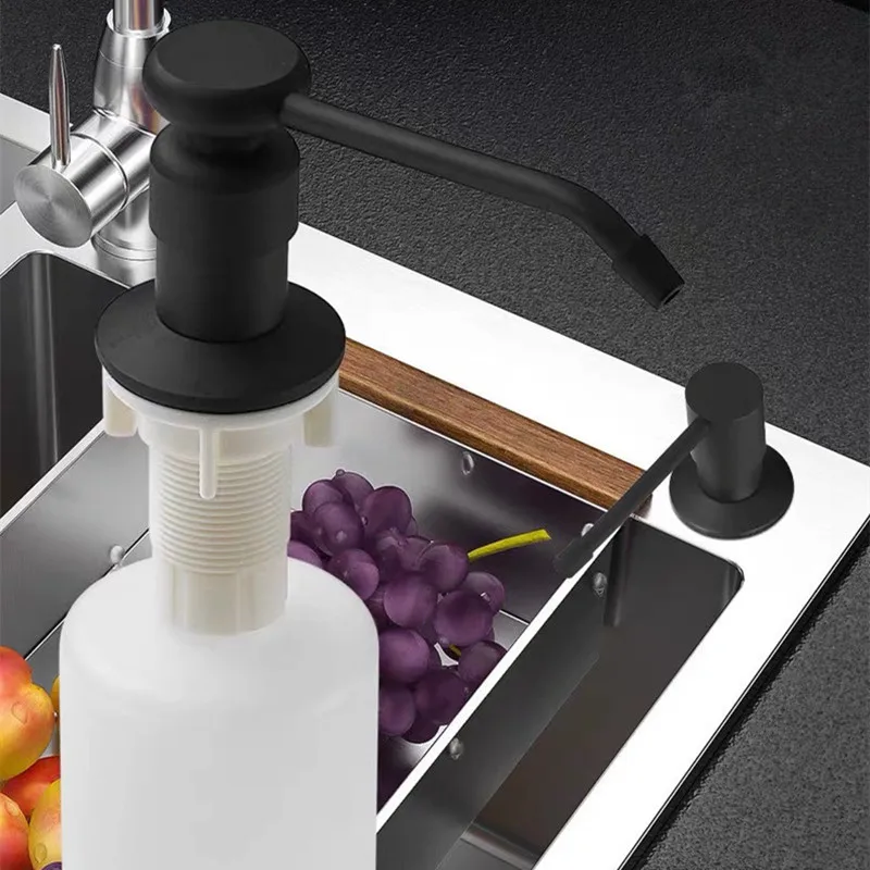 Matte Black Kitchen Soap Dispenser PE Plastic Bottle Liquid Soap Dispenser 250ML Dishes Wash Dispenser Soap For Kitchen Washing