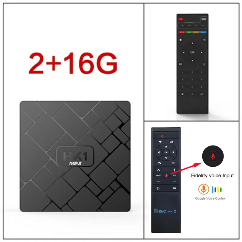 DQiDianZ Android 9,0 Смарт ТВ приставка RK3229 2G DDR3 16G EMMC rom телеприставка 4K 3D H.265 Wifi медиаплеер ТВ приемник HK1MINI - Цвет: With voice control