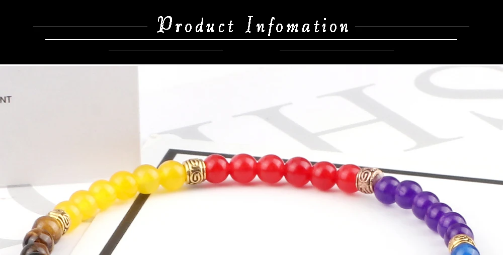 4mm Mini Beads Bracelets Reiki 7 Chakra Healing Balance Bracelet for Women Men Natural Stone Yoga Handmade Bangles femme Jewelry