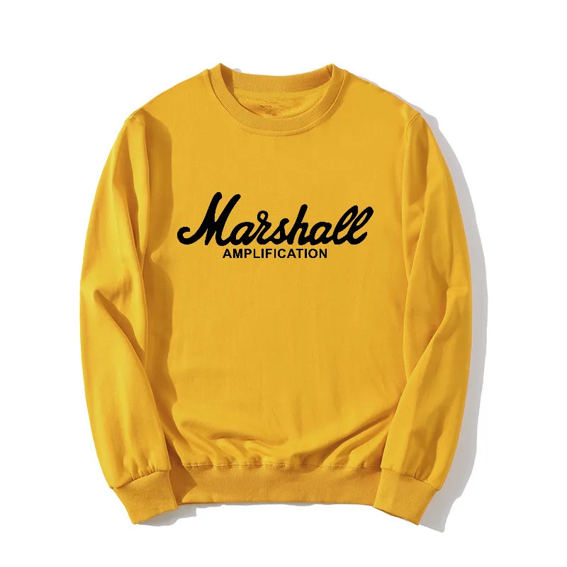 Женские толстовки с капюшоном, новая осенняя Толстовка с принтом MARSHALL Amplication, пуловер с круглым вырезом, женский спортивный костюм размера плюс S-3XL, одежда