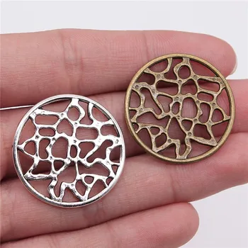 

WYSIWYG 3pcs 30x30mm Pendant Wafer Round Round Wafer Charm Pendants For Jewelry Making Antique Silver Color Round Wafer Pendants