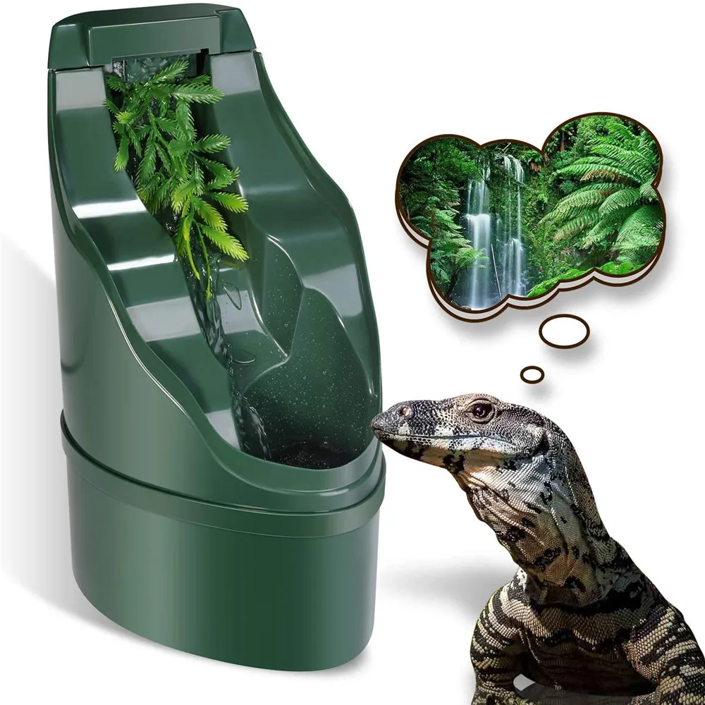 1300 ml Fuente de Agua para Reptiles Gotas de Agua simulada KEBY purificador de Agua para Agua Potable y Humedad 