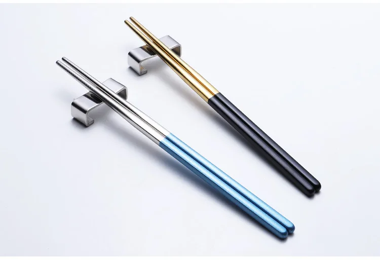 304 Stainless Steel Hollow Handle Portugal Portable Tableware Colorful Color Plated Mute Travel And Fork Spoon Chopsticks Box Se