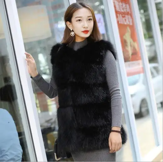 Мех осень зима Femme жилет Blusa Tricot сексуальный женский без рукавов Толстый Пушистый Жилет женский вязаный искусственный мех пальто S911
