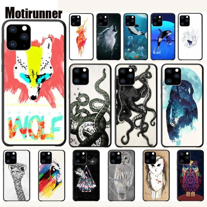 Animal Nika Loup черный мягкий чехол для телефона Funda Fundas Coque Iphone Xs Iphonexs Чехлы Чехол |