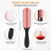 YBLNTEK Hair Comb 9-Row Detangling Hair Brush Rat Tail Comb Styling Hairbrush Straight Curly Wet Hair Scalp Massage Brush Women ► Photo 2/6