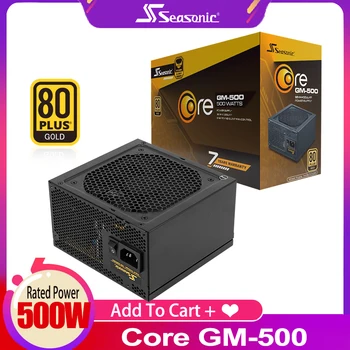 

Seasonic Desktop Power Supply 500W 80PLUS Gold PSU PFC Silent Fan ATX 24pin 12V GM-500 PC Computer SATA Gaming PC Power Supply