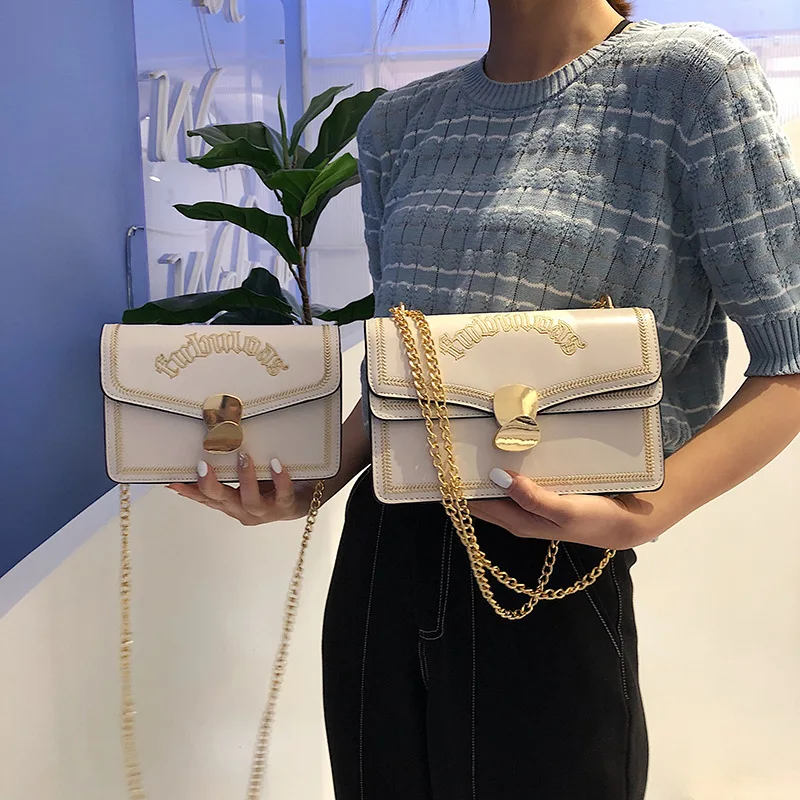 

2019 Spring And Summer New Style (Large Small) Shoulder WOMEN'S Bag Casual bai da xiao Square Bag Fairy Fashion Shoulder Bag
