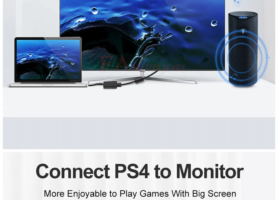 FANGTUOSI HDMI к VGA адаптер Мужской к Famale конвертер 1080P HDMI-VGA адаптер с видео аудио кабель Jack HDMI VGA для ПК ТВ коробка