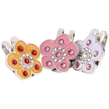 Гольф маркеры плюс ферромагнитный сплав шапочка для гольфа зажим Обучающие приспособления для игры в гольф для любителей гольфа диаманта Bling Цветок разноцветный