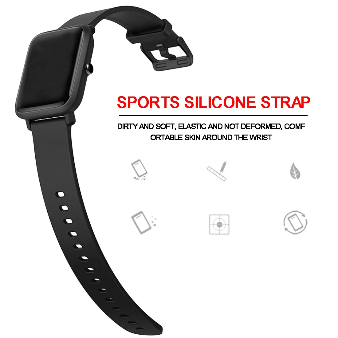 20 мм Силиконовые наручные часы ремешок для Xiaomi Huami Amazfit Bip BIT PACE Lite спортивный браслет умные часы аксессуары