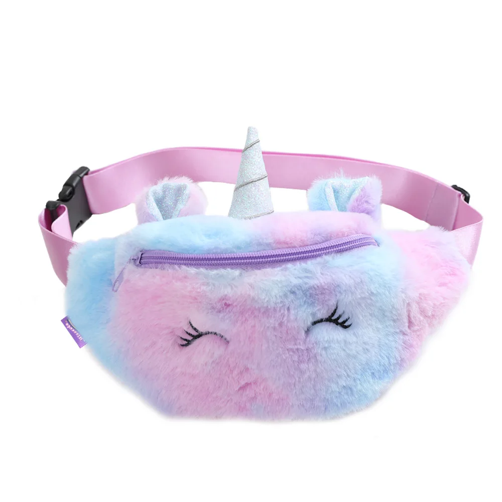 

2020 Cute Female Waist Bag Kids Fanny Pack Cartoon Plush Women Belt Bag Fashion Travel Phone Pouch Chest Bag