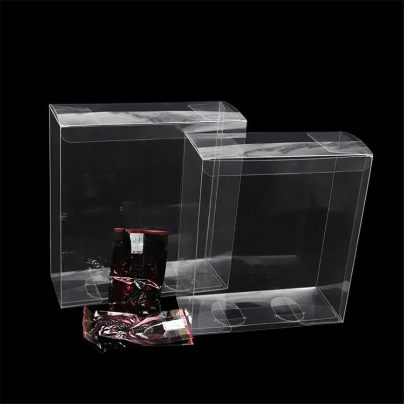 50pcs 유니버설 PVC 투명 상자 플라스틱 선물 쥬얼리 장난감 포장 상자 지우기 디스플레이 패키지 용품