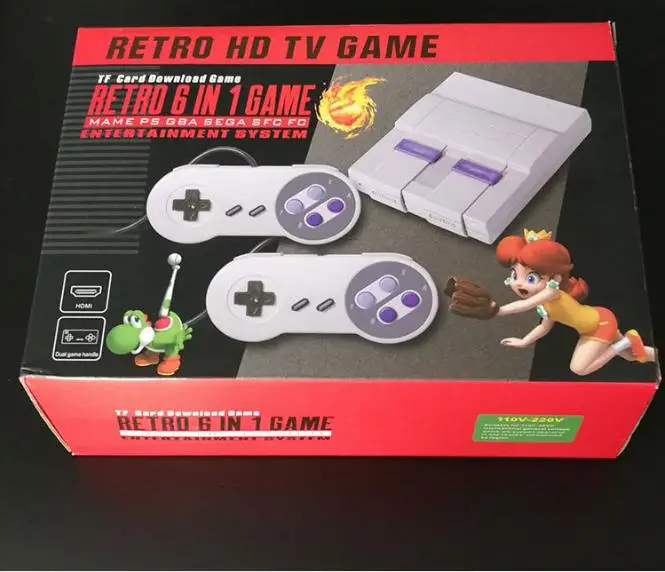 Новая 6 в 1 HD Классическая ностальгическая игровая консоль поддержка MD/FC/для SFCS/NAME/PS/GBA TF карта расширения семейная игровая консоль